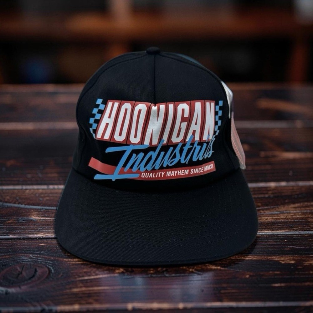 Hoonigan Industries Hat Snapback Quality Mayhem MMXI Black Racing Cap NWT